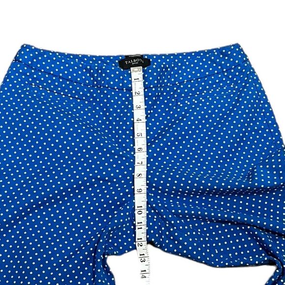 Talbots Women’s Hampshire Curvy Blue With With Polkadots Ankle Pants, Size 10P - Picture 5 of 7